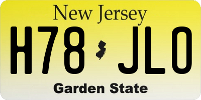 NJ license plate H78JLO