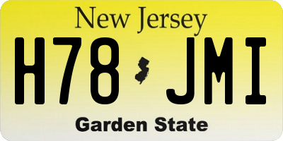 NJ license plate H78JMI