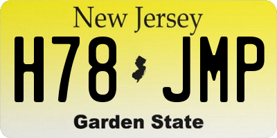 NJ license plate H78JMP