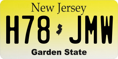 NJ license plate H78JMW