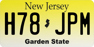 NJ license plate H78JPM