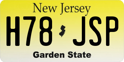 NJ license plate H78JSP