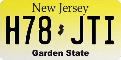 NJ license plate H78JTI