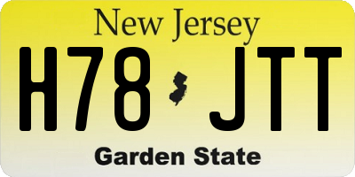 NJ license plate H78JTT