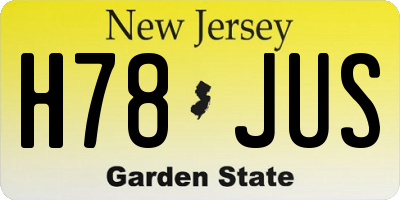 NJ license plate H78JUS
