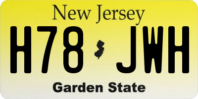 NJ license plate H78JWH