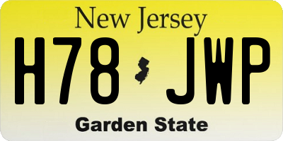 NJ license plate H78JWP