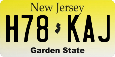 NJ license plate H78KAJ