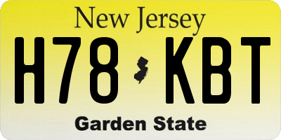NJ license plate H78KBT