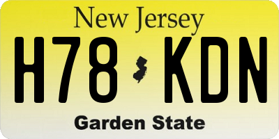 NJ license plate H78KDN