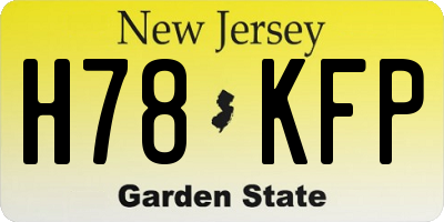 NJ license plate H78KFP