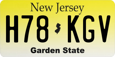 NJ license plate H78KGV