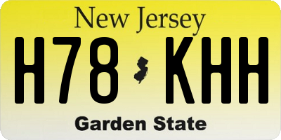 NJ license plate H78KHH