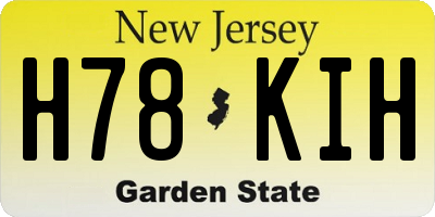 NJ license plate H78KIH