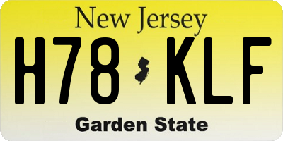 NJ license plate H78KLF