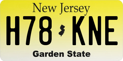 NJ license plate H78KNE