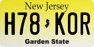 NJ license plate H78KOR