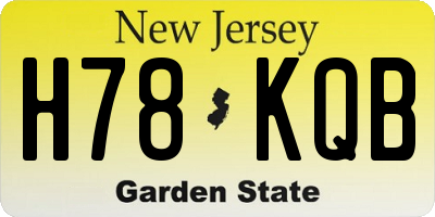 NJ license plate H78KQB