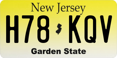 NJ license plate H78KQV