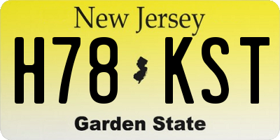 NJ license plate H78KST