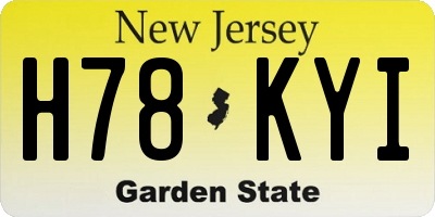 NJ license plate H78KYI