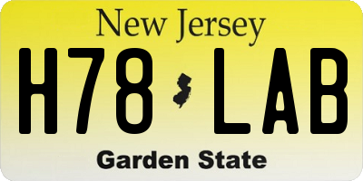 NJ license plate H78LAB