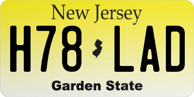 NJ license plate H78LAD