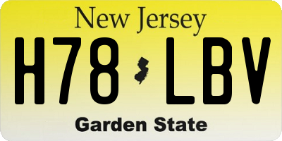 NJ license plate H78LBV