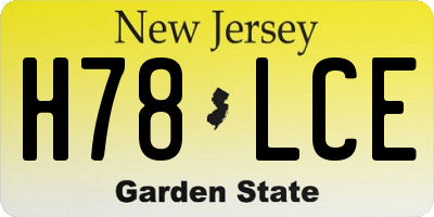 NJ license plate H78LCE