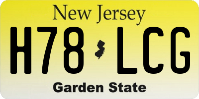 NJ license plate H78LCG
