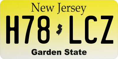 NJ license plate H78LCZ