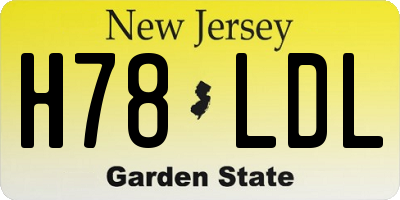 NJ license plate H78LDL