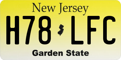 NJ license plate H78LFC