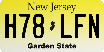NJ license plate H78LFN
