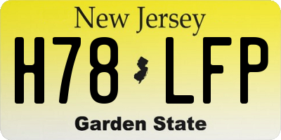 NJ license plate H78LFP