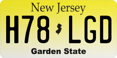 NJ license plate H78LGD
