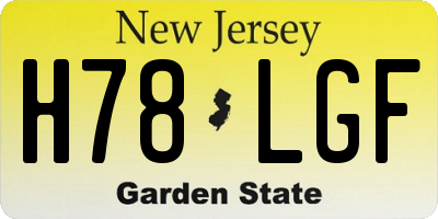 NJ license plate H78LGF