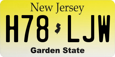 NJ license plate H78LJW