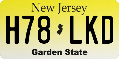 NJ license plate H78LKD