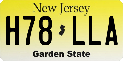 NJ license plate H78LLA