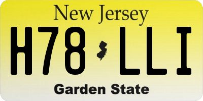 NJ license plate H78LLI