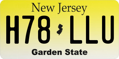 NJ license plate H78LLU