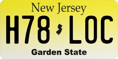 NJ license plate H78LOC