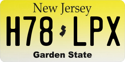 NJ license plate H78LPX