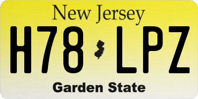 NJ license plate H78LPZ