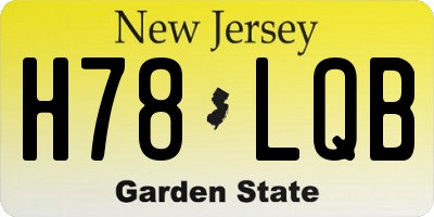 NJ license plate H78LQB