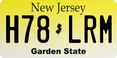 NJ license plate H78LRM