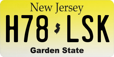 NJ license plate H78LSK