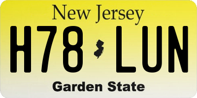 NJ license plate H78LUN