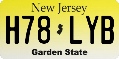 NJ license plate H78LYB